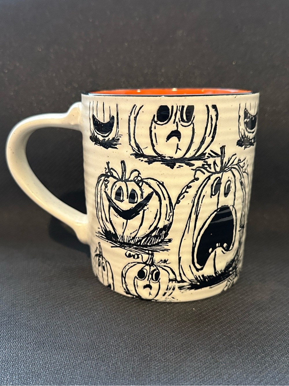 Eli + Ana Handmade Pumpkin EEEK! Hand Painted Ceramic Mug 18oz New Halloween